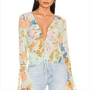 Free People Multicolor Floral Blouse